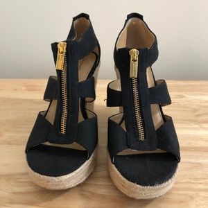 Michael Kors Black Wedge Sandals